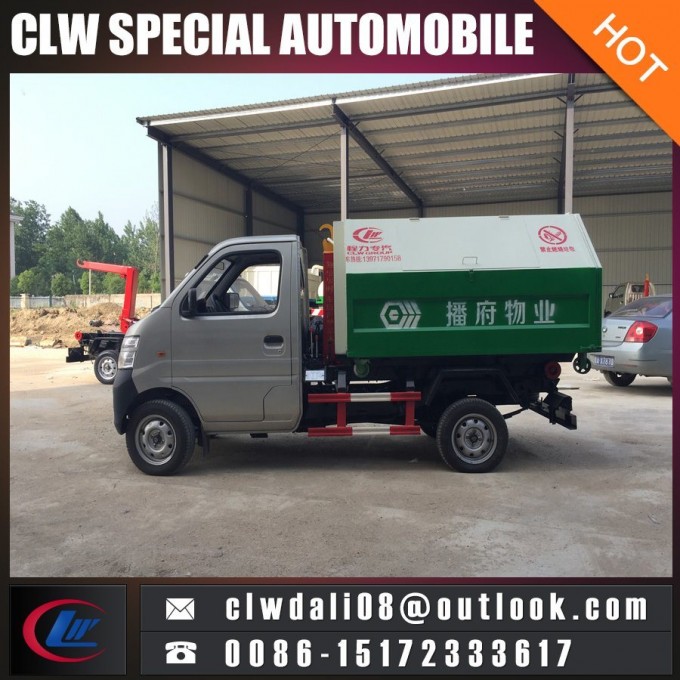 3cbm Hook Lift Garbage Truck with Arm Pull From China 