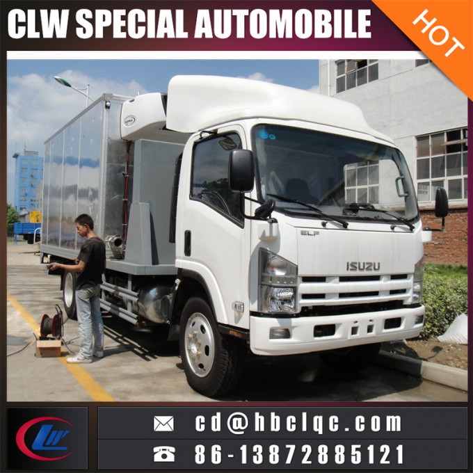 Sales Isuzu 25m3 Stainless Steel Plate Refrigerated Box Van Truck 