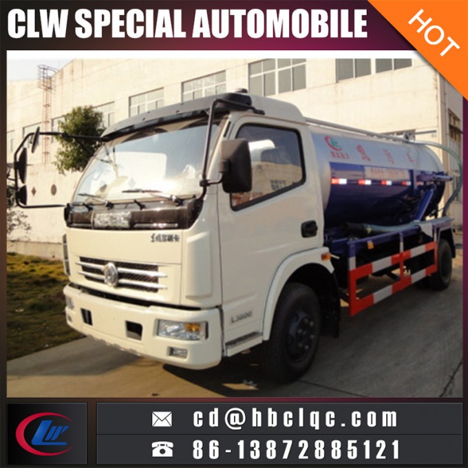 Dongfeng 6m3 Vacuum Sewage Truck Vacuum Pump Tank Truck 