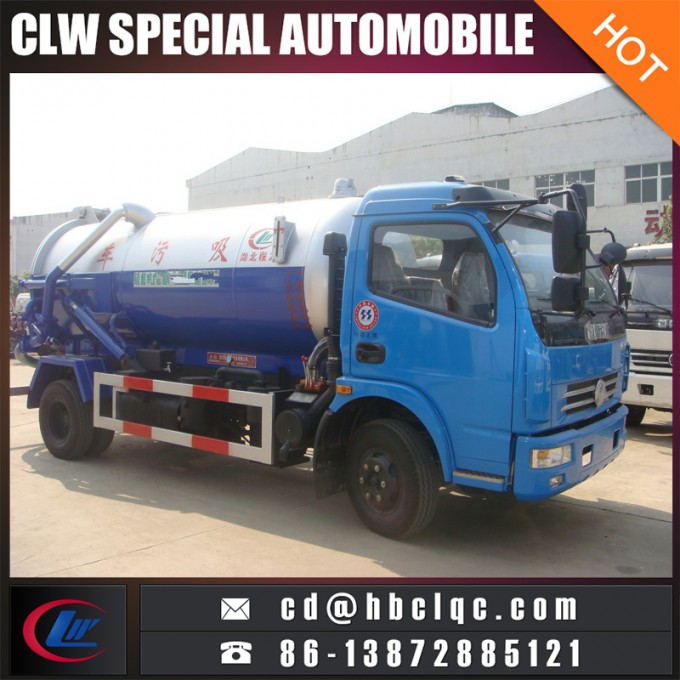 Dongfeng 6000L Vacuum Sucking Truck Vacuum Sewer Tank Vehicle 