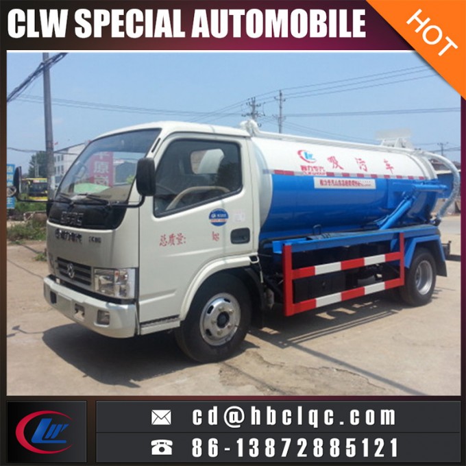 Low Price 4m3 Sewer Truck Suction Sewage Truck Vacuum Tank Truck 