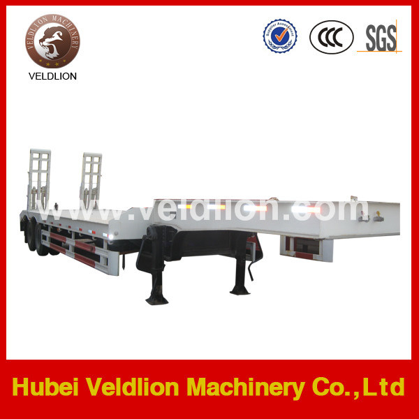 2 Axles Low Bed Semi Trailer with Ladder Type 