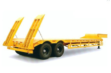 2 Axles Low Bed Semi Trailer with Ladders 