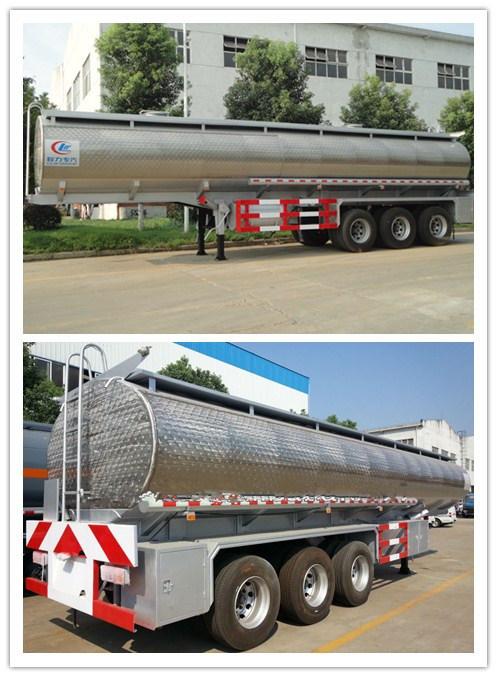 Oversea Exported Tri-Axles Stainless Steel Fuel Tanker Trailer 