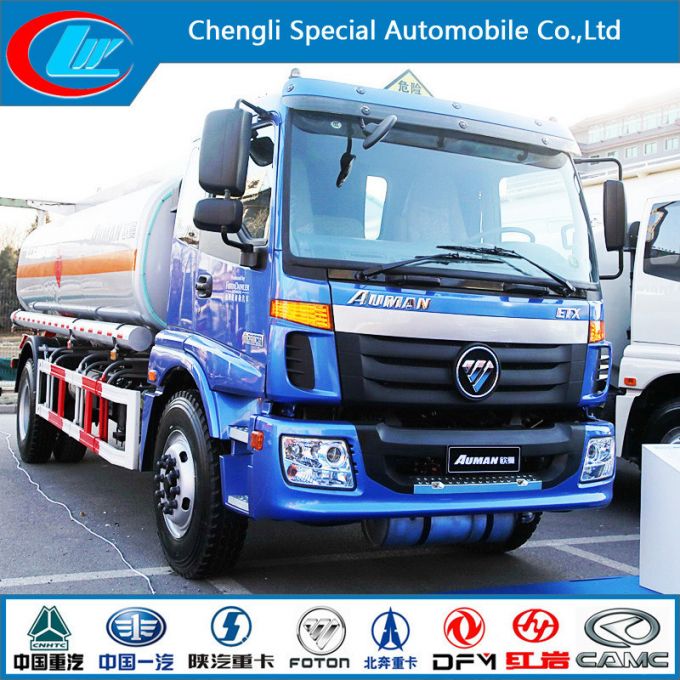 Euro III 2 Axle Aluminum Fuel Tank Truck of 15cbm Capacity 