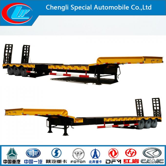 3 Axles Low Bed Semi Trailer for Sale 