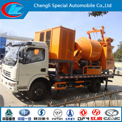 Portable 3cbm 30m Small Concrete Mixer with Pump Truck 