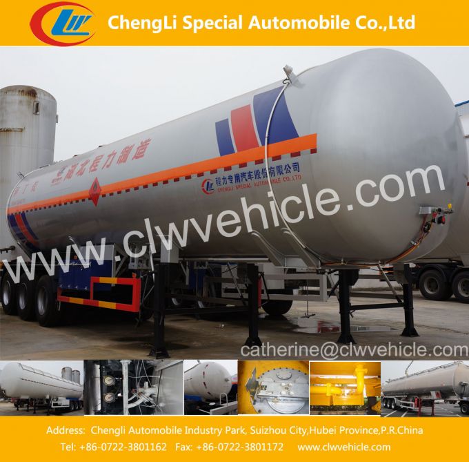 3 Axles 48 Cbm LPG Gas Tank Semi Trailer 