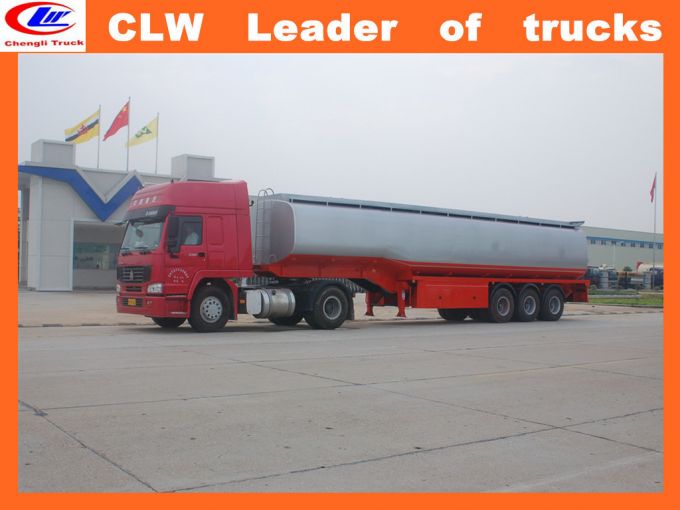 Three Axles Heavy Allumium Fuel Truck-Trailer 