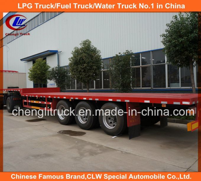 45FT 3 Axle 40ton Heavy Flatbed Container Loader Truck Trailer 