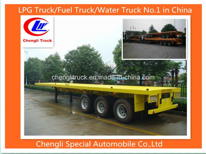 Adr 3 Axle 40feet Container Flatbed Semi-Trailer Flatbed Trailer 40feet Flat Top Trailer Flat Deck 