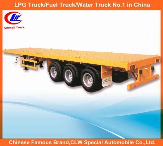 40FT 3 Axle Container Loading Flatbed Semi Trailer 