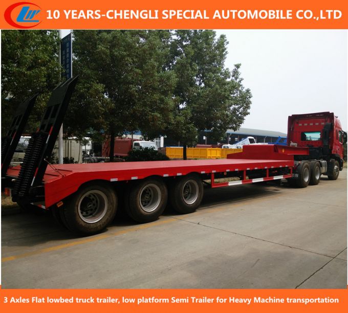 3 Axle Flat Low Bed Truck Trailer 