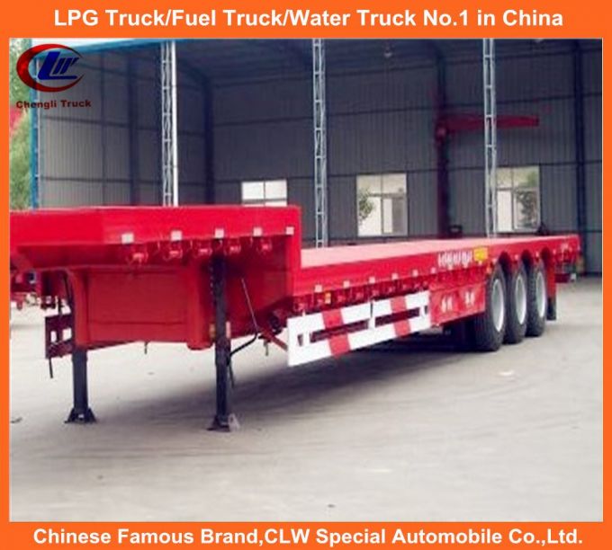 3 Axles Low Bed Semi Trailer Lpw Bed Flat Trailer 