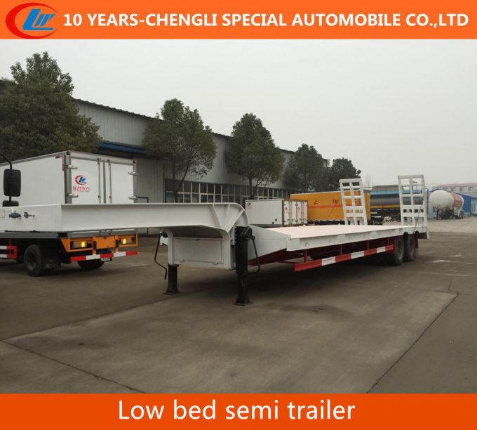 2 Axles Low Flatbed Semi Trailer for Sale 