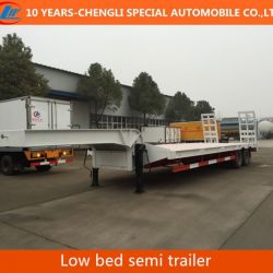 2 Axles Low Flatbed Semi Trailer for Sale