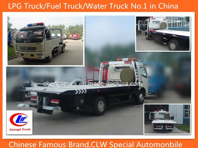 Dongfeng 4*2 3ton 120HP Road Wrecker Flatbed Tow Truck 