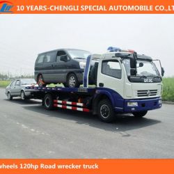 6 Wheels 120HP Platform Tow Truck for Road Recovery