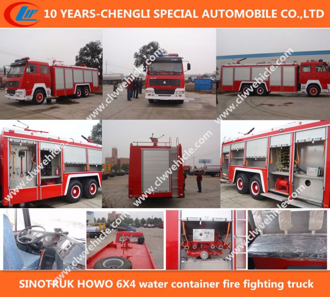 Sinotruk HOWO 6X4 Water Container Fire Fighting Truck 