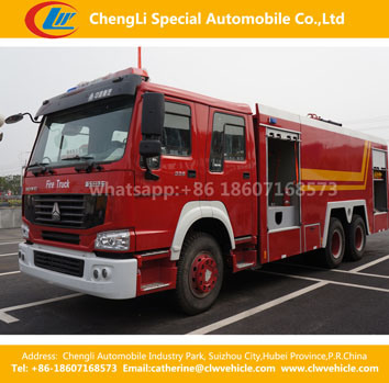 HOWO Water Foam Tank Fire Sprinkler Truck 