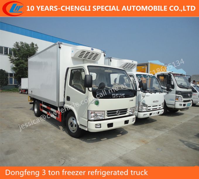 Dongfeng 3 Ton Freezer Refrigerated Truck Frozen Foods 