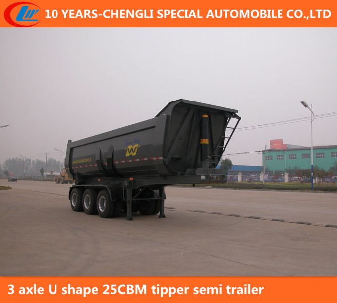 3 Axle U Shape 25cbm Tipper Semi Trailer 