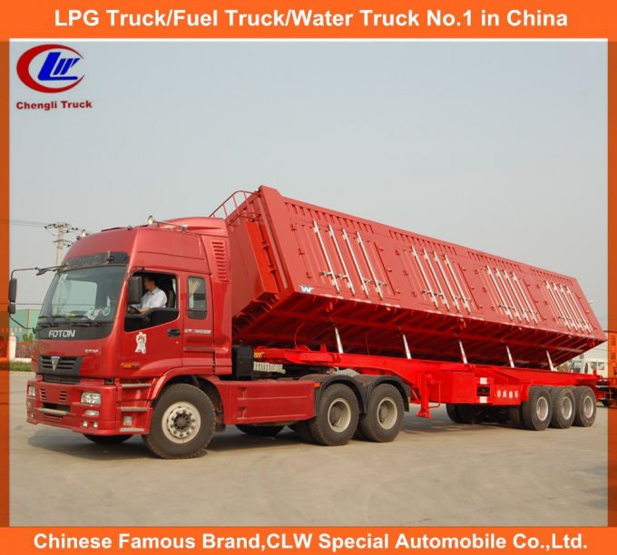 Heavy Duty 3 Axle 60ton Coal Side Tipper Truck Trailer 