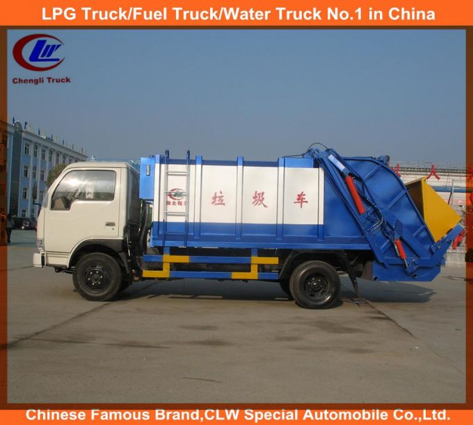 4X2 4cbm Dongfeng Waste Container Truck Garbage Compactor Truck 