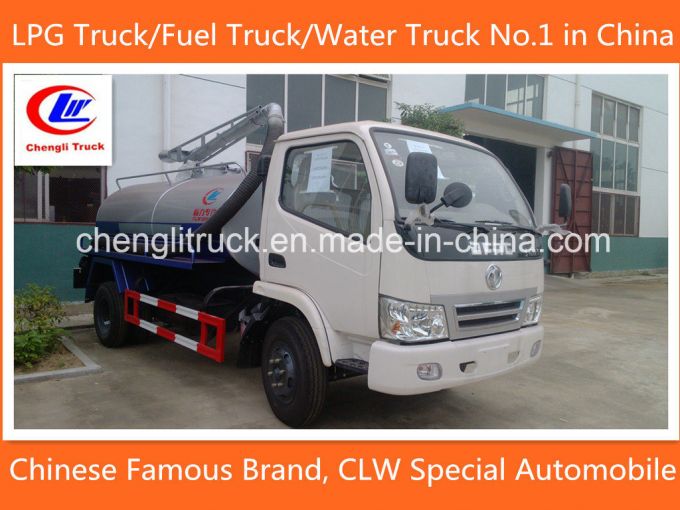 4X2 3cbm 5cbm Cleaning Tanker Dongfeng Sewage Suction Truck 