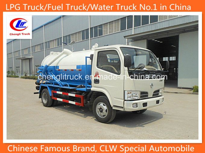 90HP 4X2 3cbm 5cbm Dongfeng Vacuum Sewage Suction Truck Sewage Truck 