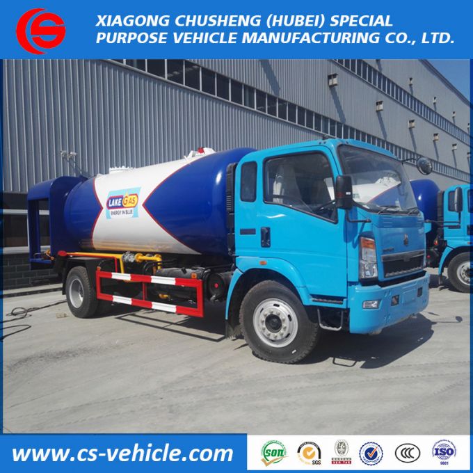 HOWO 6X4 12000liters 12m3 6mt LPG Gas Filling Tank LPG Bobtail for Sale 