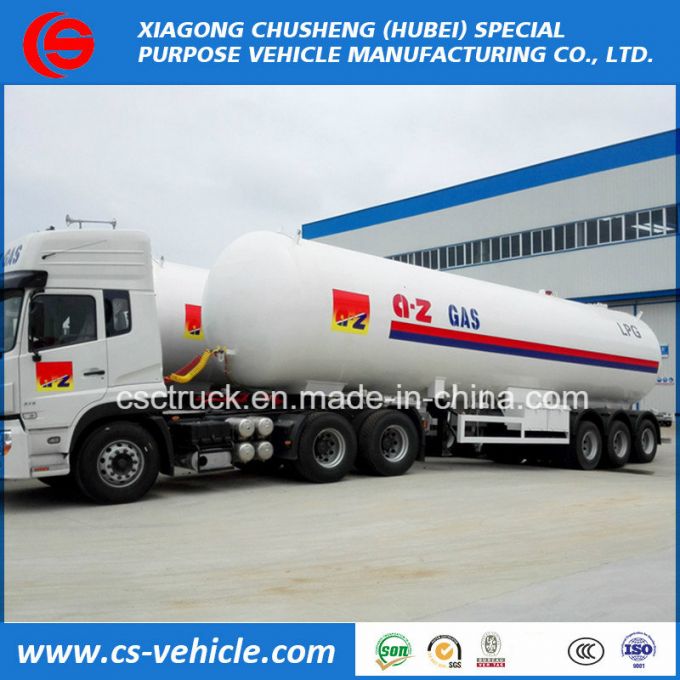 Tri-Axle 56m3 LPG Transport Semi-Trailer 25tons LPG Tank Trailer for Nigeria 