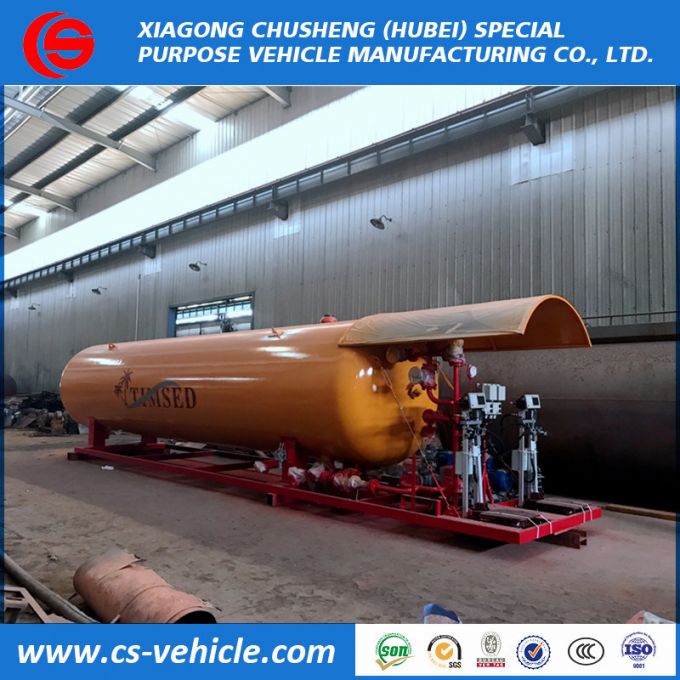 20000L Bulk Gas Tank, 20m3 LPG Filling Plant, Double Nozzle Dispenser 10t 10tons LPG Skid Station 