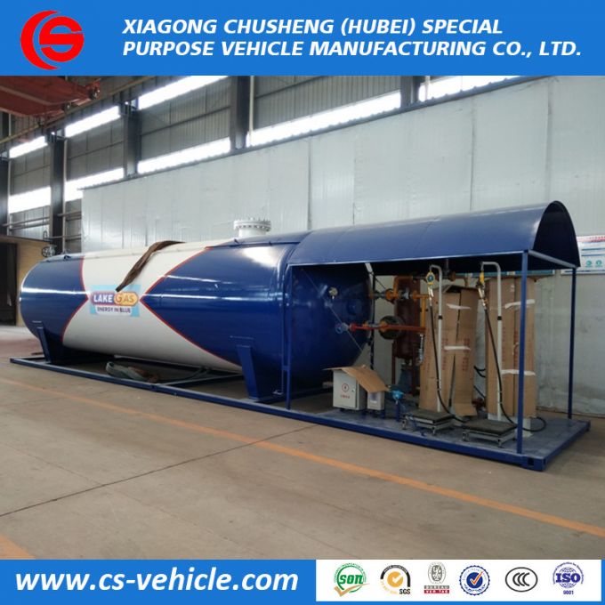 20000 Liters LPG Gas Filling Tanker Skid Tank Station 10tons with Filling Scale or Dispenser 