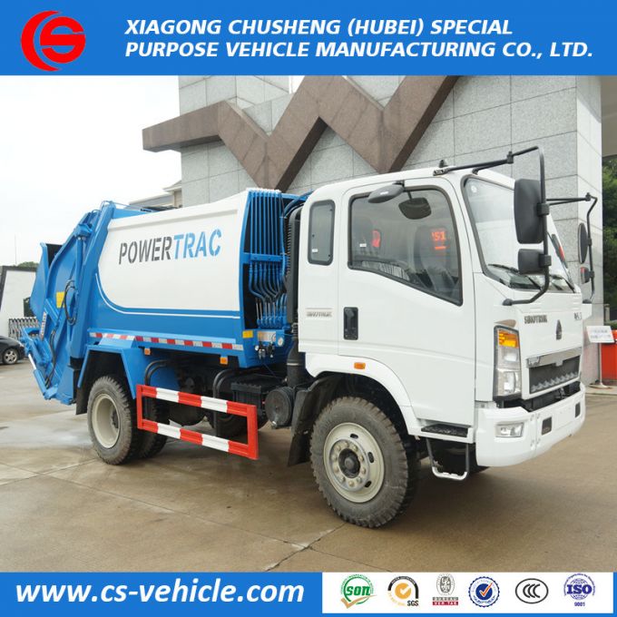 HOWO 4X2 6 Wheeler 8tons Garbage Truck Garbage Compactor Truck 