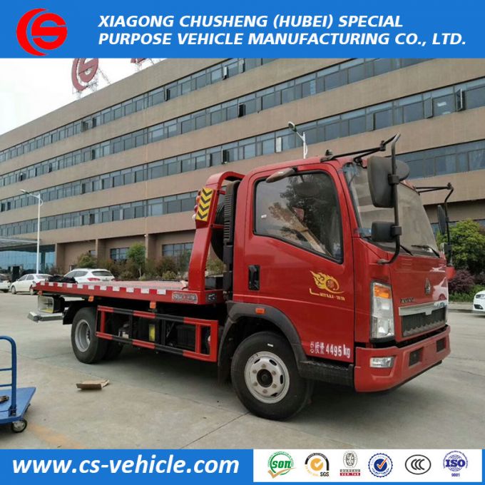 HOWO 4X2 Small 3tons Road Recovery Truck 4t Flatbed Tow Truck 5tons Price 