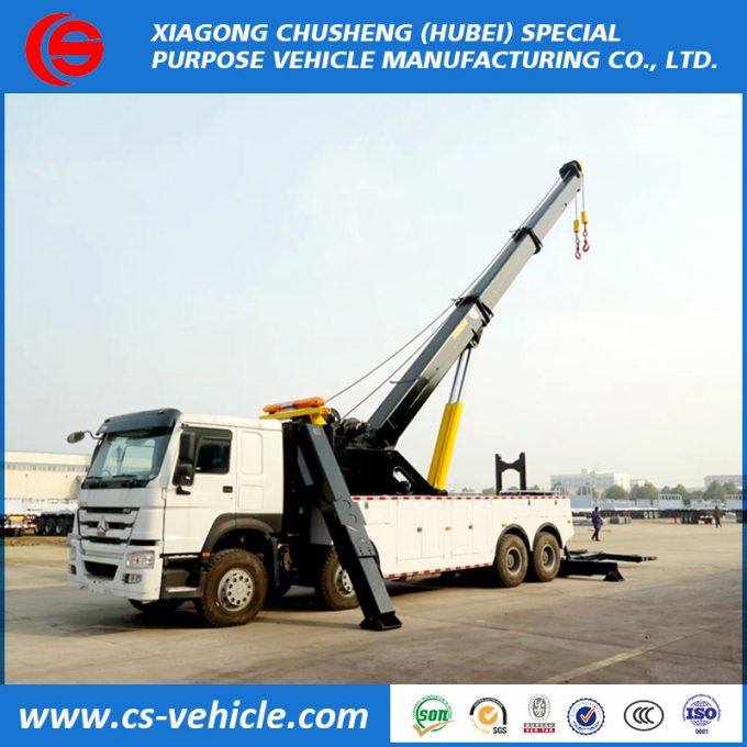 HOWO 8*4 Heavy Duty 30ton 40ton Winch Rotating Crane Wrecker Truck 