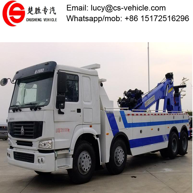 Sinotruk HOWO 8*4 371HP 25tons Wrecker Truck Heavy Duty 12 Wheels Towing Truck for Sale 