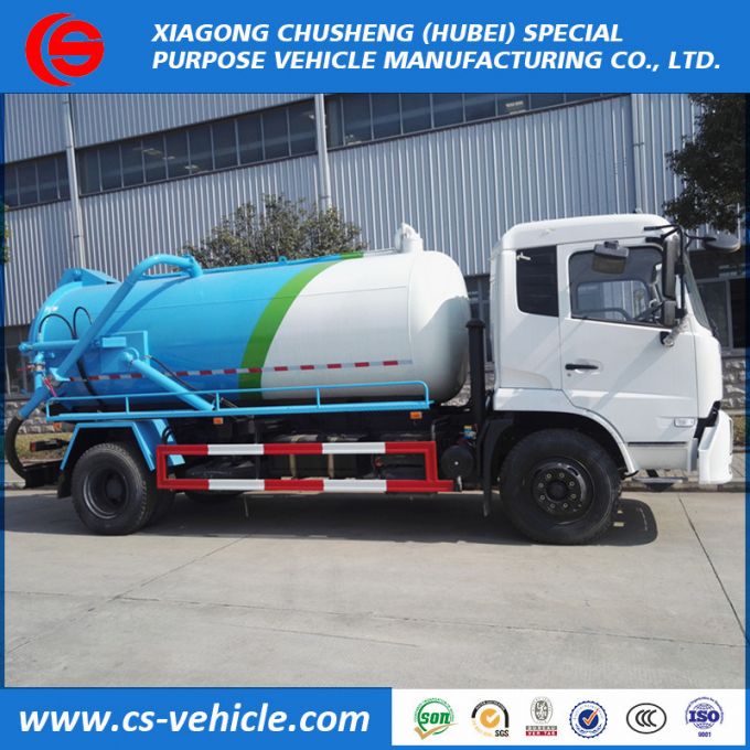 Dongfeng Sewer Cleaning Truck 8000L Vacuum Fecal or Sewage Suction Truck 