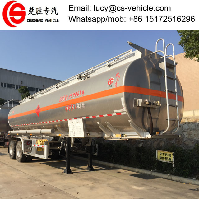 Aluminium Alloy Tri Axles Fuel Tank Trailer Dimensions for Gasoline Transportation 