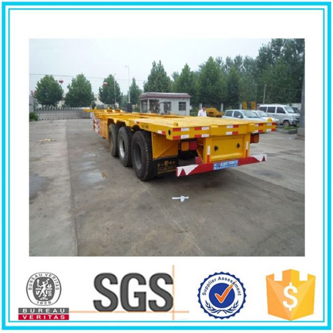 3 Axles Flat Bed Skeletal Semi Trailer for Sale 