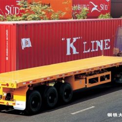 3 Axle 50 Tons Container Flatbed Semitrailer for Sale