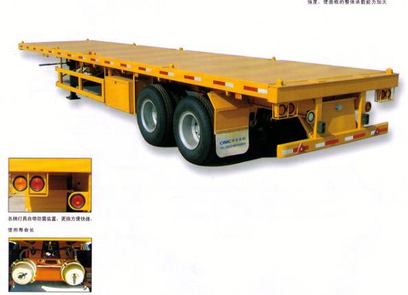 China High Quality 2 Axles Flatbed Container Semitrailer for Sale 