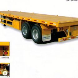 China High Quality 2 Axles Flatbed Container Semitrailer for Sale