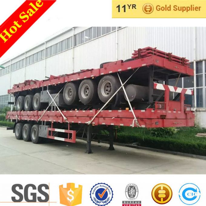 Cimc Brand New 40FT Flat Bed 3 Axles Container Semitrailer 