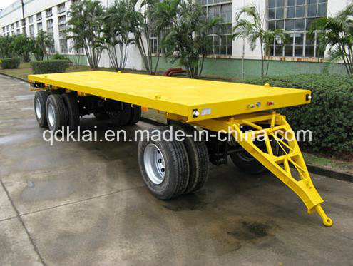 Cimc 3 Axles Flatbed Draw Bar Cargo Trailer 