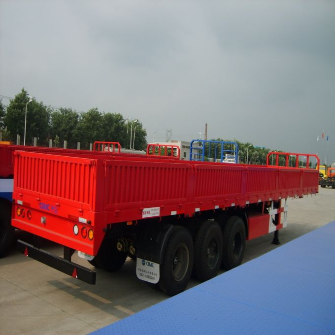 3 Axles Cargo/Fence Semi Trailer with Side Wall 