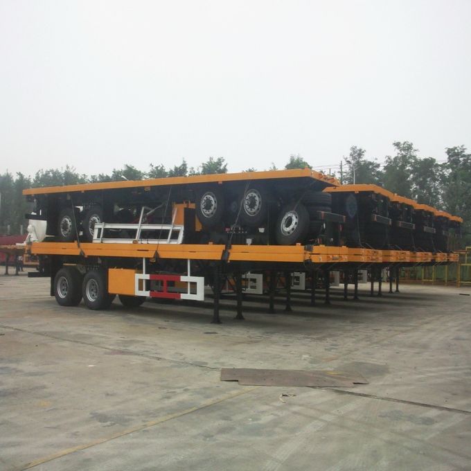 40FT 3axle Flatbed Carrying Container Semi Trailer for Sales 