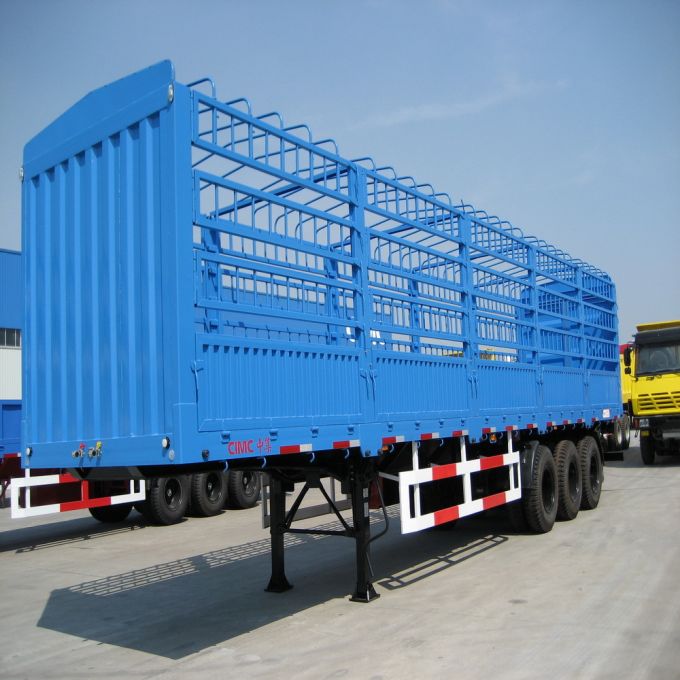 80t 3 Axle High Fence Cargo Semi Trailer for Sale 