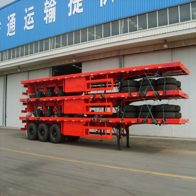 3 Axles 40 Feet Platform Container Semi Trailer 